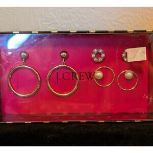 Three Pack J. Crew Gold Tone Pierced Earrings Pack NWT